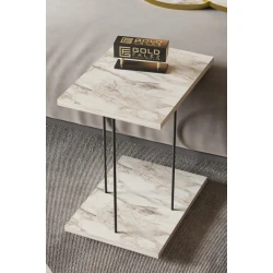 Журнальный стол Zigon Sehpa TY-01, ДСП/Металл, бежевый, 55x34x34 см