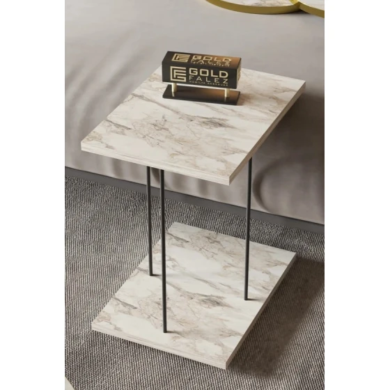 Журнальный стол Zigon Sehpa TY-01, ДСП/Металл, бежевый, 55x34x34 см Журнальный стол Zigon Sehpa TY-01, ДСП/Металл, бежевый, 55x34x34 см