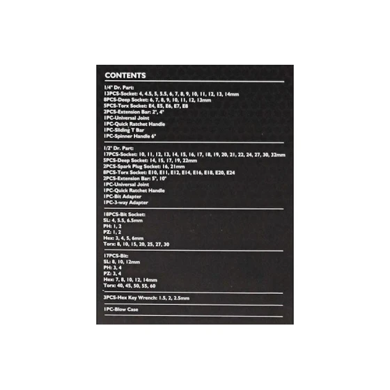 Alət dəsti JCB 41082-5, 108 əşya Alət dəsti JCB 41082-5, 108 əşya