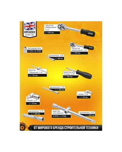Alət dəsti JCB 41082-5, 108 əşya