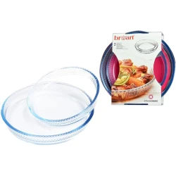 Форма для запекания BrArt HMSD_BA34 стекло, круглая, прозрачная, 2 шт, 32 см/25 см