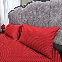 Yataq dəsti Narlı 000221, yorğan üzü 200x220 sm, mələfə 230x240 sm, yastıq üzü 50x70 sm (2 əd), ikinəfərlik, pambıq, qırmızı