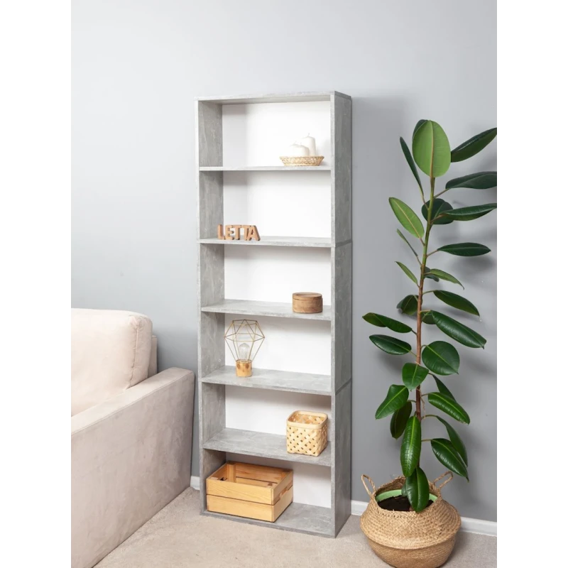 Стеллаж Letta ЛДСП, серый, 181х24х60 см