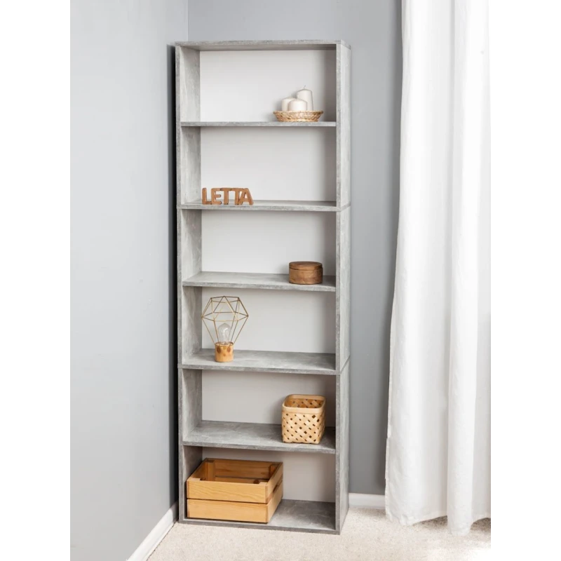 Стеллаж Letta ЛДСП, серый, 181х24х60 см