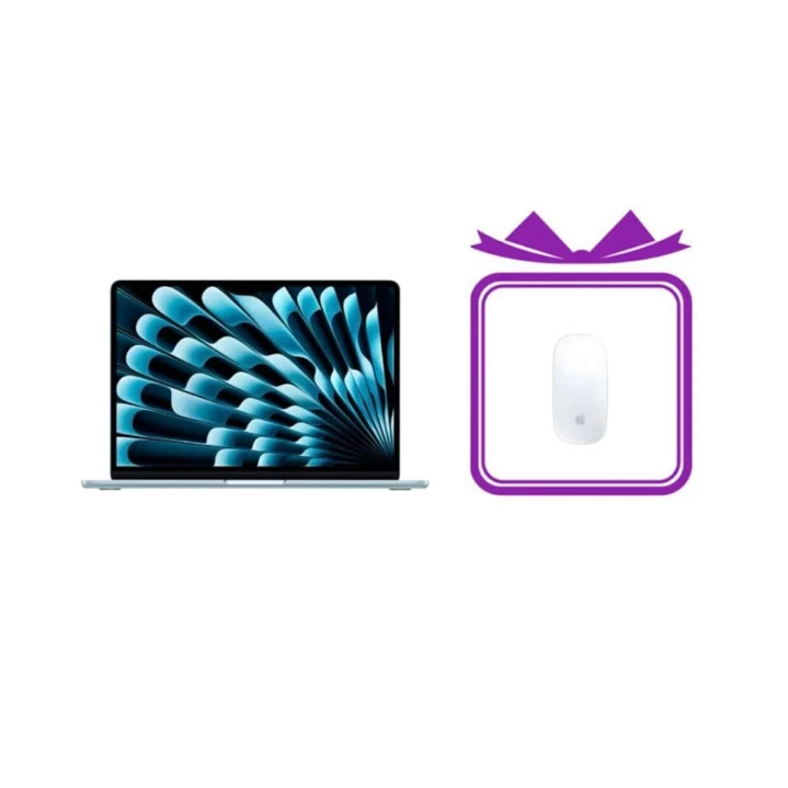 Noutbuk Apple MacBook Air 13.6 M4 2025 16 GB/512 GB Sky Blue + Siçan Apple Wireless Magic Mouse 2 White