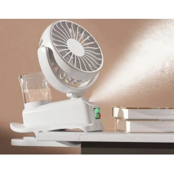 USB-вентилятор и увлажнитель воздуха 2 в 1, с 4 регулируемыми скоростями и 2 уровнями влажности, белый