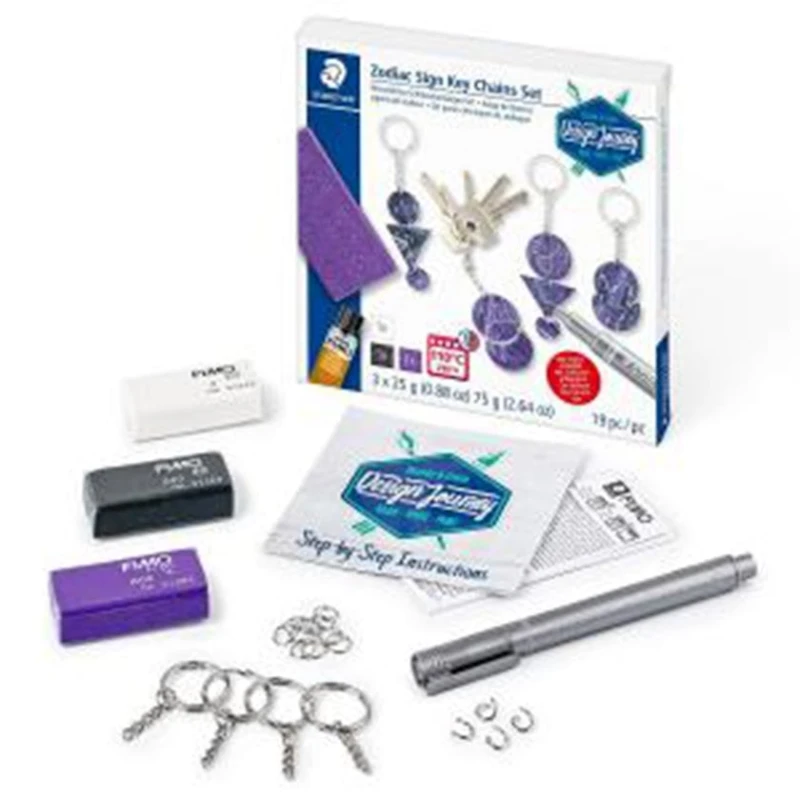 Набор для лепки из полимерной глины Design Journey Zodiac Sign Keychain Set, брелоки, 19 предметов Набор для лепки из полимерной глины Design Journey Zodiac Sign Keychain Set, брелоки, 19 предметов