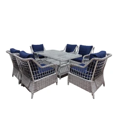 Комплект садовой мебели Leo SP_6518, 7 предметов, серый/синий Комплект садовой мебели Leo SP_6518, 7 предметов, серый/синий