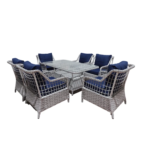 Комплект садовой мебели Leo SP_6518, 7 предметов, серый/синий Комплект садовой мебели Leo SP_6518, 7 предметов, серый/синий