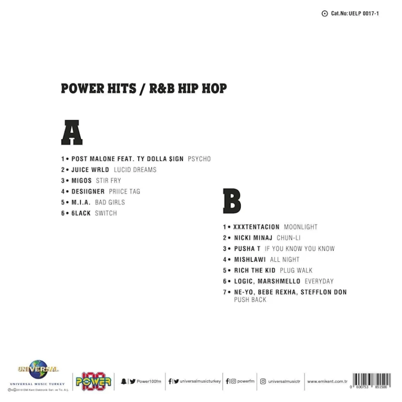 Виниловая пластинка Universal Music Power Hits R&B Hip-Hop