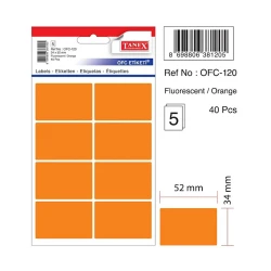 Набор наклеек Tanex OFC-120, 34x52 мм, оранжевый, 5 листов Набор наклеек Tanex OFC-120, 34x52 мм, оранжевый, 5 листов