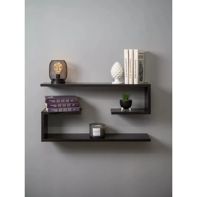 Настенная полка Art Mebel 156, ламинат, 40х70х16 см, коричневая Настенная полка Art Mebel 156, ламинат, 40х70х16 см, коричневая