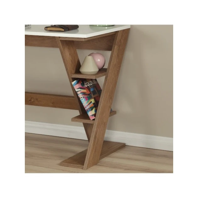 Kompüter masası Art_Komp_Masası 22, ağ/qəhvəyi, 140x60x75 sm