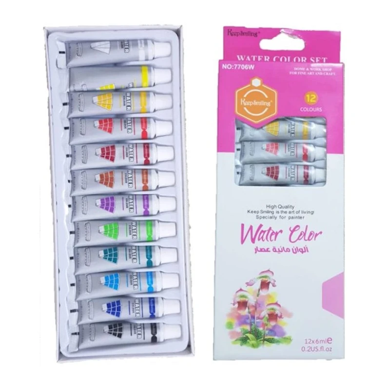 Набор акварельных красок Keep Smiling 7112W, 12 цветов, 12 мл Набор акварельных красок Keep Smiling 7112W, 12 цветов, 12 мл