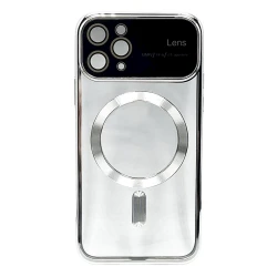 Чехол Auto Focus Magsafe для Apple iPhone 12 Pro Max Transparent Silver