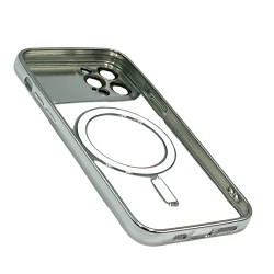 Чехол Auto Focus Magsafe для Apple iPhone 12 Pro Max Transparent Silver