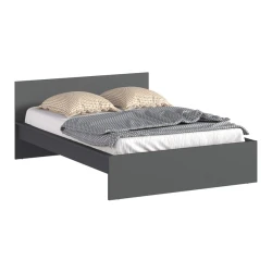 Двуспальная кровать Art_ikili_yataq 60, ламинат, серая, 200x200x120 см