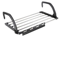 Сушилка для белья A-3270, навесная, 67х32х18.5 см, пластик/сталь, прямоугольная, черная/серебристая Сушилка для белья A-3270, навесная, 67х32х18.5 см, пластик/сталь, прямоугольная, черная/серебристая