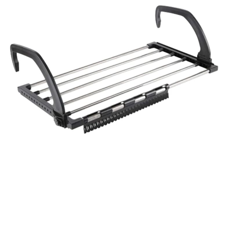 Сушилка для белья A-3270, навесная, 67х32х18.5 см, пластик/сталь, прямоугольная, черная/серебристая