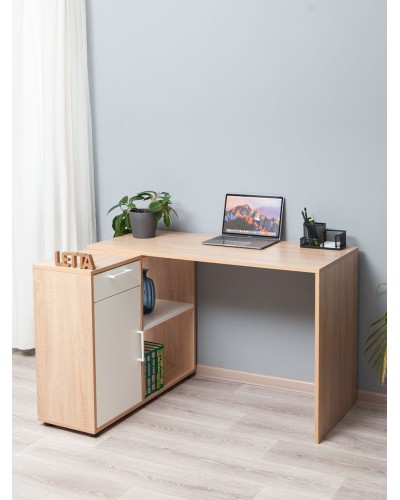 Kompüter stolu Letta 3563, 73.5x50x113 sm, qəhvəyi/ağ