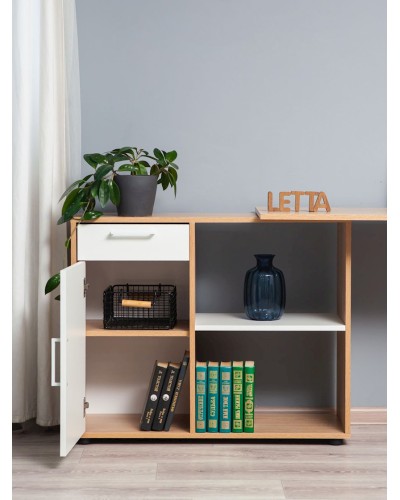 Kompüter stolu Letta 3563, 73.5x50x113 sm, qəhvəyi/ağ