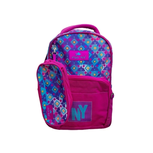 Набор Glossy Bird GB2595-NY: рюкзак, мини-сумка и пенал, розовый, 40x28 см Набор Glossy Bird GB2595-NY: рюкзак, мини-сумка и пенал, розовый, 40x28 см