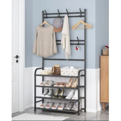 Вешалка с полками UM001000557, черная Вешалка с полками UM001000557, черная