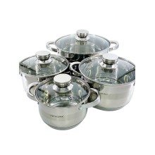 Qazan dəsti PMT Vicalina PP-LL-014, gümüşü, 4 parça