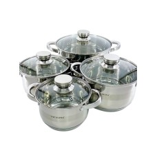 Qazan dəsti PMT Vicalina PP-LL-014, gümüşü, 4 parça