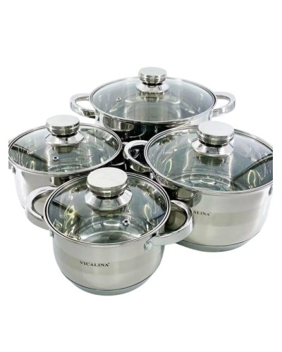 Qazan dəsti PMT Vicalina PP-LL-014, gümüşü, 4 parça
