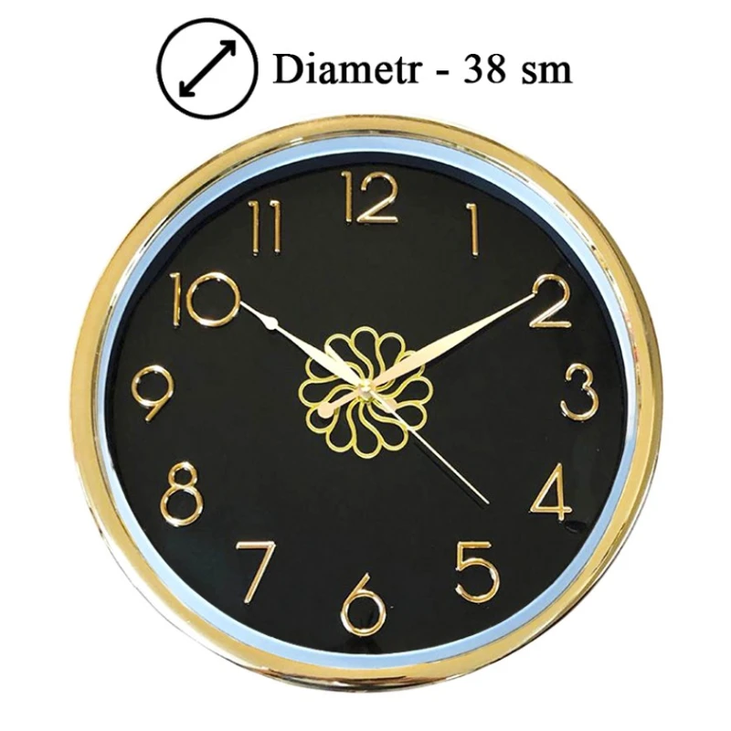 Настенные часы, золотистые/черные, 38 см