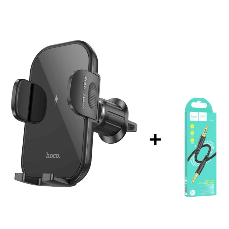 Avtomobil üçün tutacaq Hoco Wireless HW4 Black və hədiyyə Hoco UPA24 Black Avtomobil üçün tutacaq Hoco Wireless HW4 Black və hədiyyə Hoco UPA24 Black