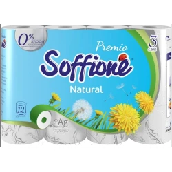 Туалетная бумага Soffione Premio Natural, 3-х слойная, 12 рулонов