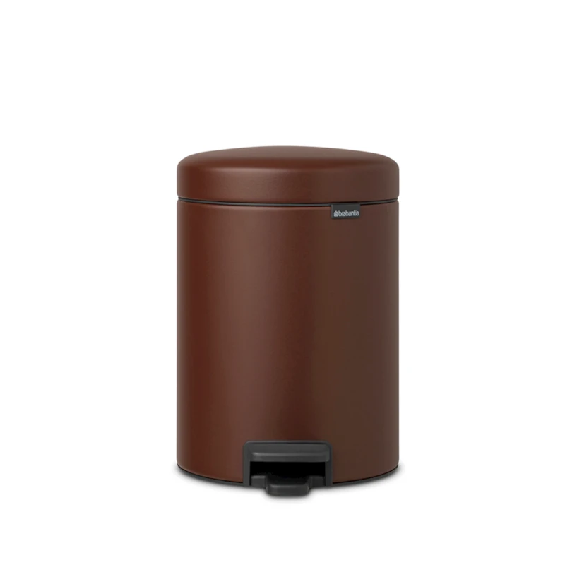Zibil vedrəsi Brabantia NewIcon, 29.1x20.5x27.2 sm, metal, pedallı, 5 l, qəhvəyi
