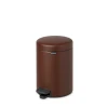 Zibil vedrəsi Brabantia NewIcon, 29.1x20.5x27.2 sm, metal, pedallı, 5 l, qəhvəyi