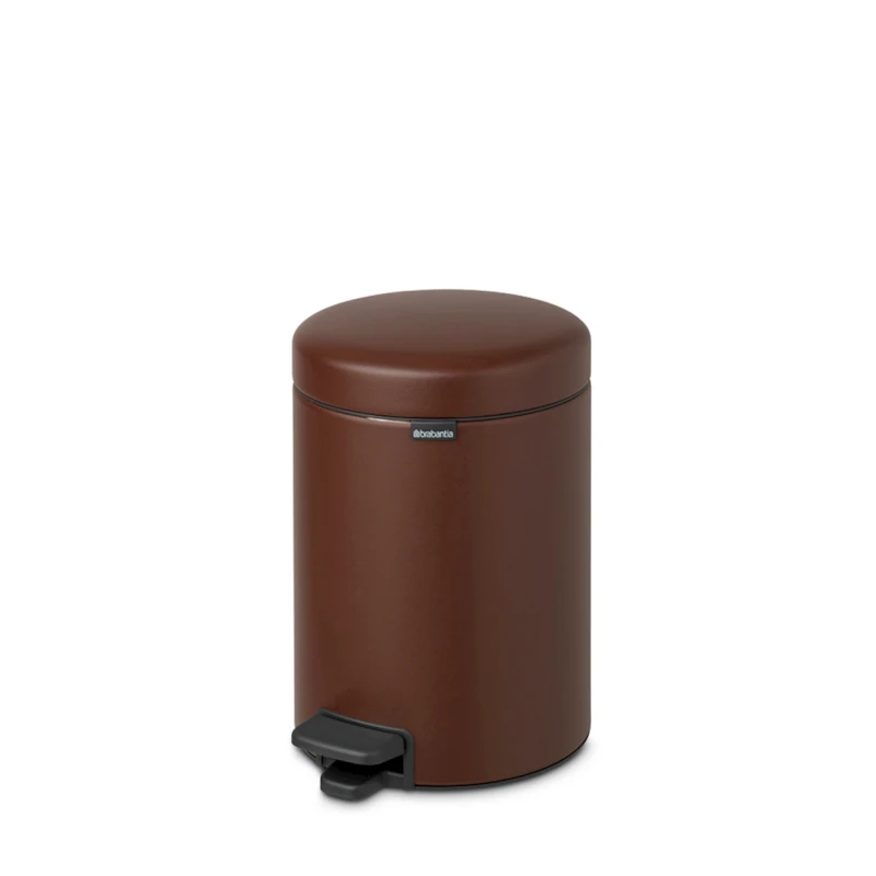Zibil vedrəsi Brabantia NewIcon, 29.1x20.5x27.2 sm, metal, pedallı, 5 l, qəhvəyi