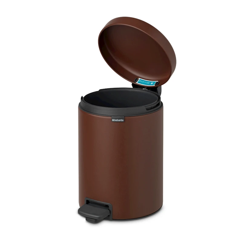 Zibil vedrəsi Brabantia NewIcon, 29.1x20.5x27.2 sm, metal, pedallı, 5 l, qəhvəyi