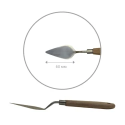 Мастихин Rosa Studio 11905, нержавеющая сталь/дерево, капля, 6 см