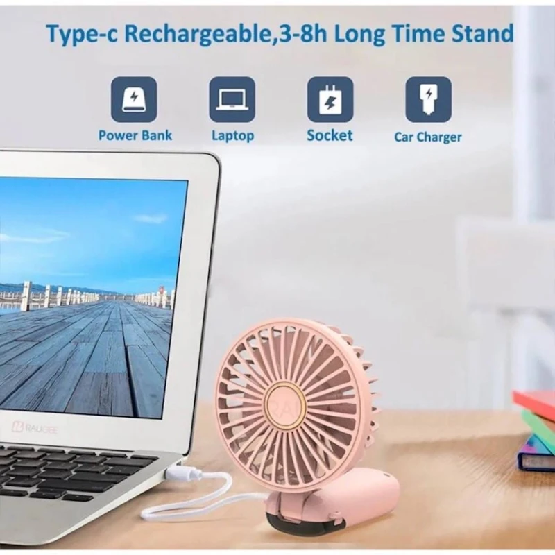 Əl ventilyatoru F35-ag-239, 18x8.5 sm, çəhrayı