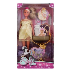 Игровой набор Steffi Royal Baby, Кукла беременная, с колыбелью, пластик