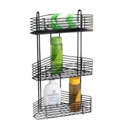 Угловая полка для ванной smil_1397, черная, 52 см Угловая полка для ванной smil_1397, черная, 52 см