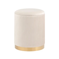 Пуфик 42, ткань, белый, 40x35x35 см