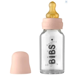 Бутылочка для кормления BIBS Baby Bottle Complete Set 0+ месяцев, 110 мл, стекло/латекс, розовая
