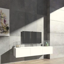 Тумба под ТВ ev_12116159, ламинат, белая, 180x35x35 см