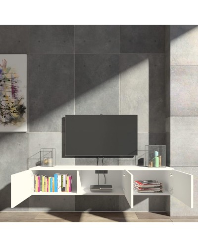 TV üçün tumba ev_12116159, laminat, ağ, 180x35x35 sm