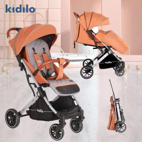 Детская коляска Kidilo K12F, золотистая