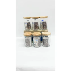 Емкость для хранения Ocean, прозрачная, стекло/дерево, 750 мл, 1 шт