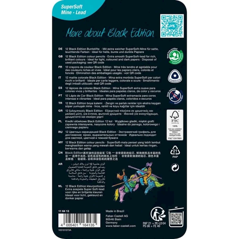 Набор карандашей Faber-Castell Black Edition 116413, 12 шт Набор карандашей Faber-Castell Black Edition 116413, 12 шт