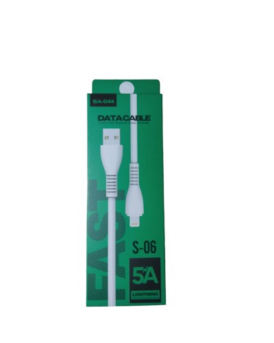 Кабель USB SA-044 S-06 Lightning 5A, White