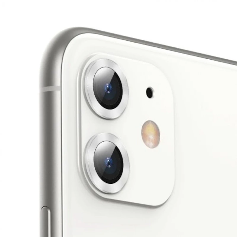 Qoruyucu şüşə kamera üçün Baseus Alloy Protection Ring Lens Film Silver Apple iPhone 11 üçün